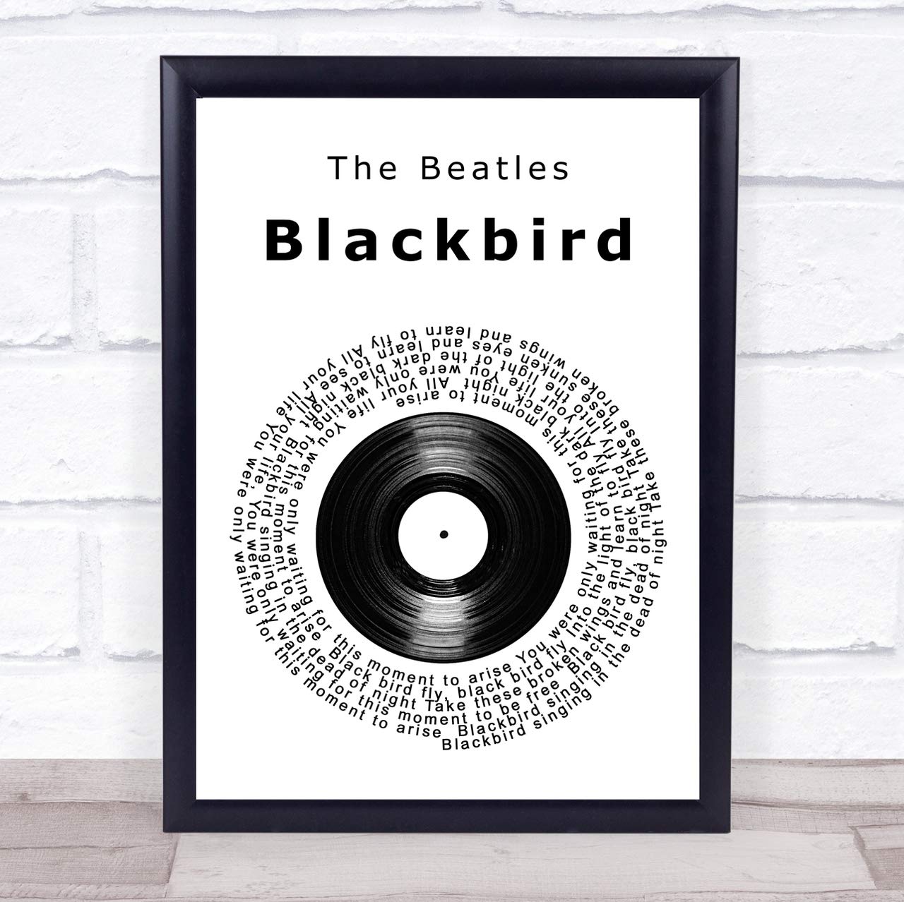 Blackbird Vinyl Record Wall Art - The Beatles Song Lyric Quote Print Poster - Perfect for Music Lovers' Bedroom, Living Room Decor & Gift Idea