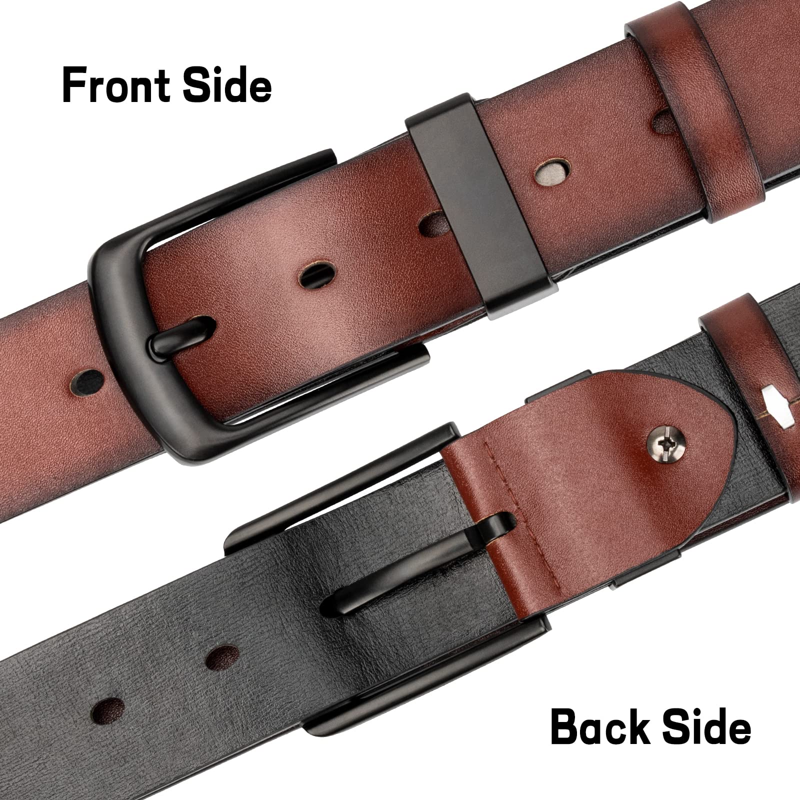 Maikun Men's Casual Dress Belt - Genuine Leather Black Belt for Jeans & Pants | Perfect for Office, Wedding & Everyday Wear