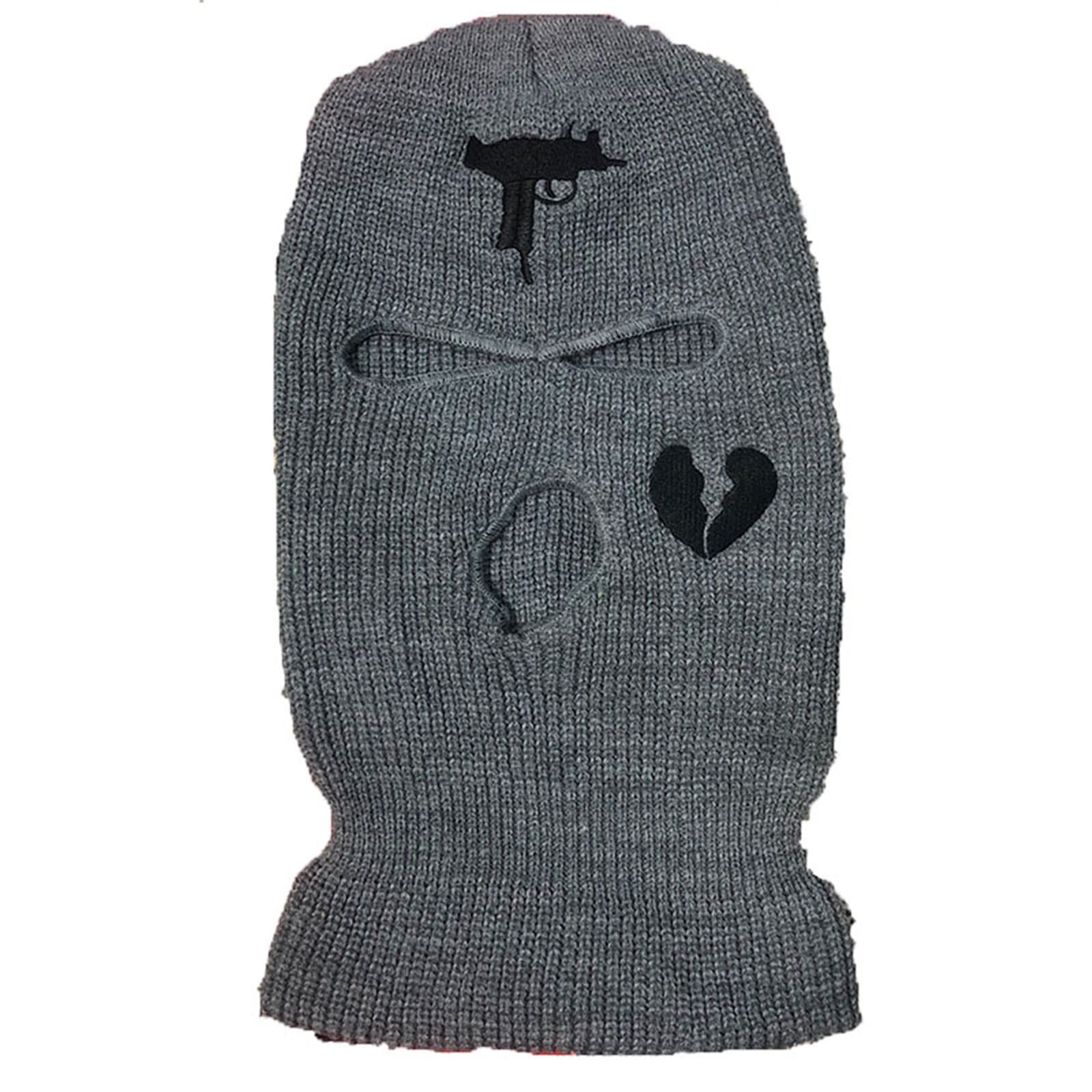 3 Hole Knit Balaclava - Gothic Ski Mask for Winter Warmth, Outdoor Sports & Cycling - Windproof Thermal Face Mask for Skiing, Snowboarding & Cold Weather Activities