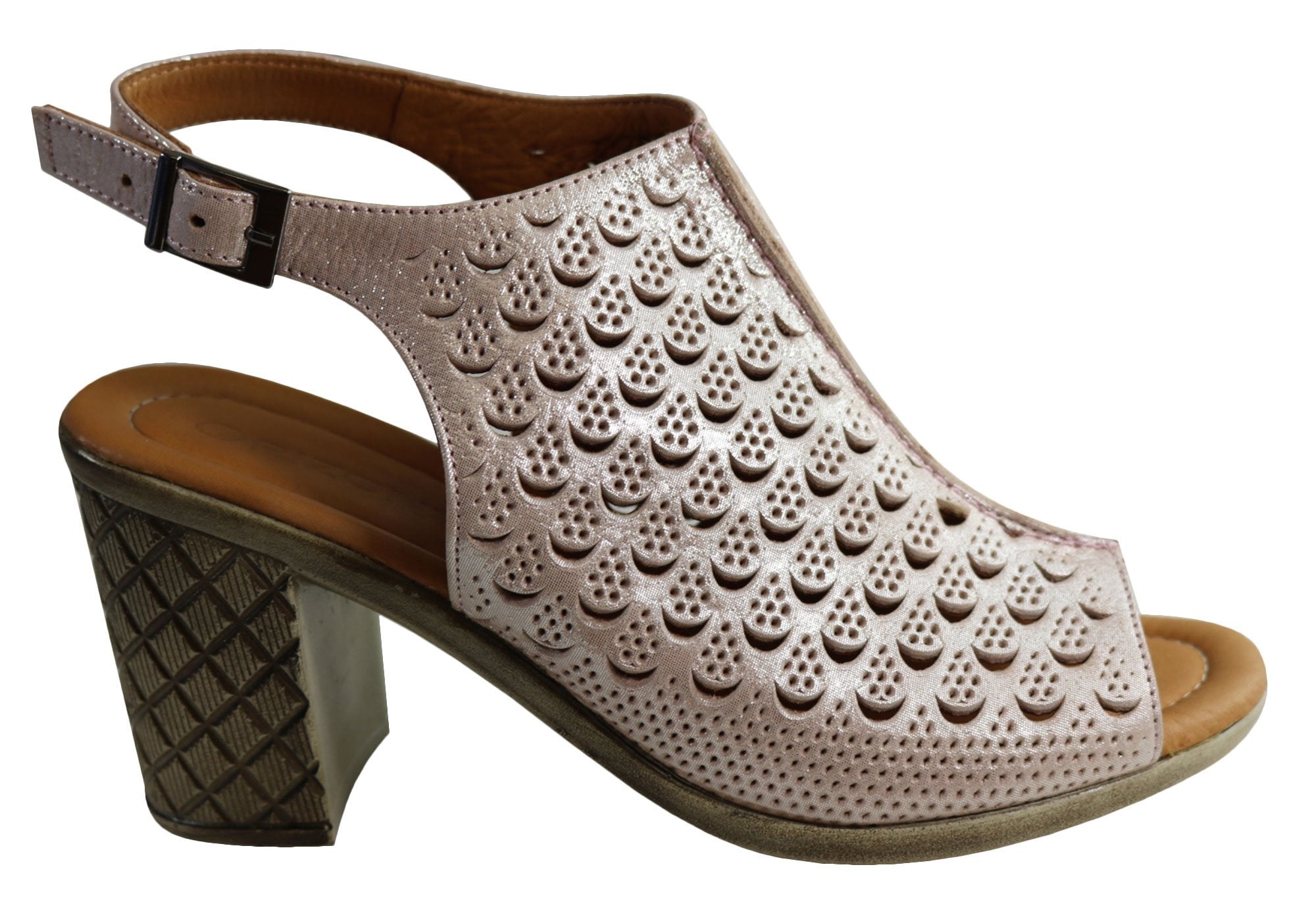 Orizonte Hana Women's Comfortable Mid Heel Sandals - Genuine European Leather - Perfect for Office, Wedding & Summer Outfits