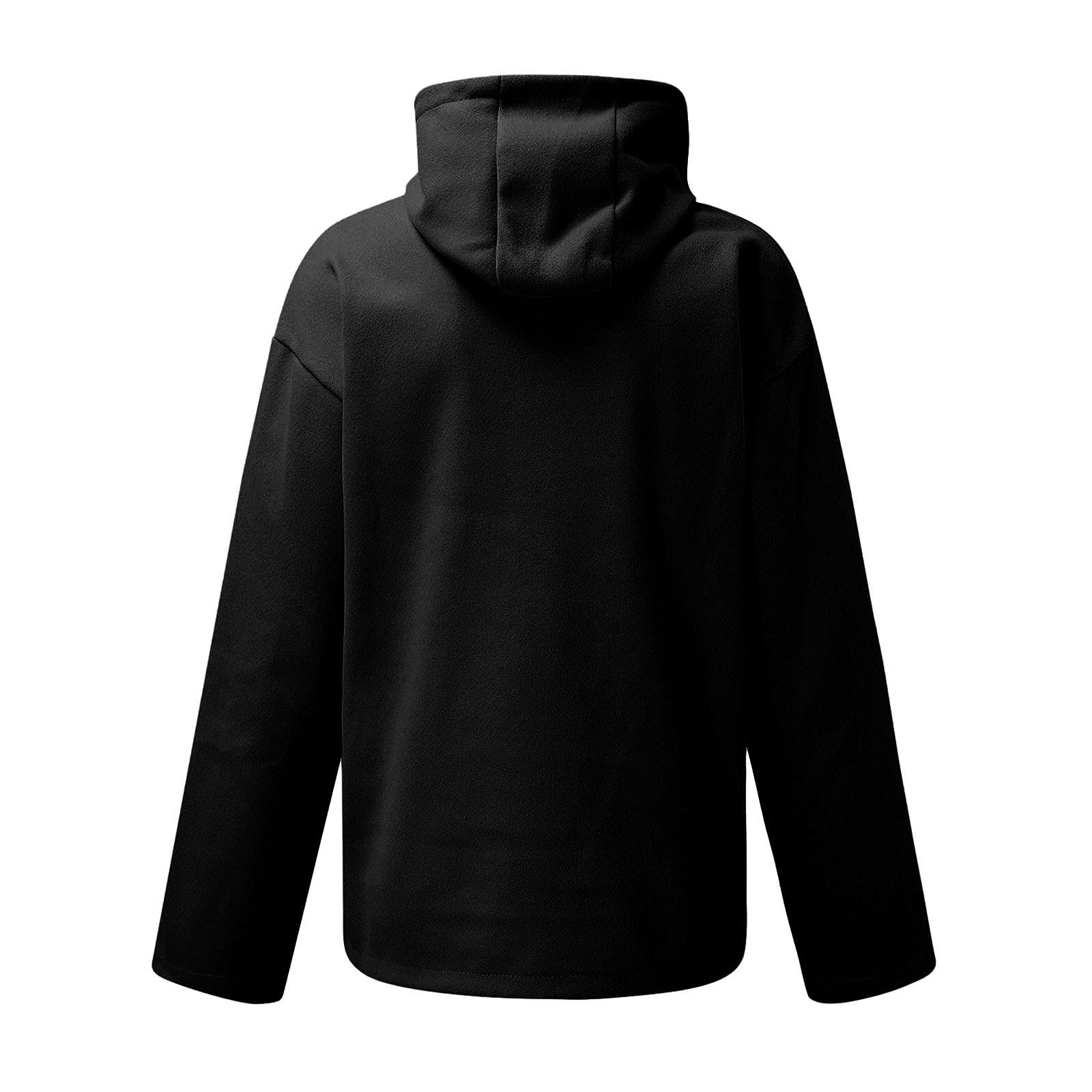 Men's Winter Wool Hoodie - Solid Color Loose Fit Sweatshirt with Pocket | Warm Casual Wear for Outdoor Activities & Christmas Gifts