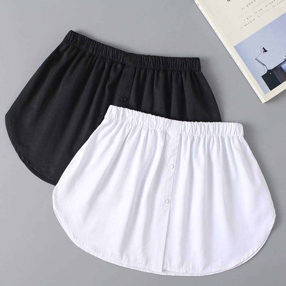 2 Pcs Adjustable Layering Fake Hem Shirt Extender Mini Skirt - Half-Length Split Design for Women's Fashion Layering, Perfect for Tops, Dresses & Style Enhancement