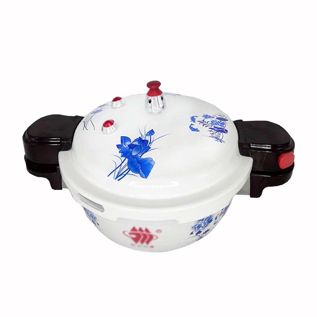 SHIJIANX 2.5L/3.5L/4.5L Enameled Cast Iron Pressure Cooker - Blue & White Porcelain Mini Explosion-Proof Cooker for Gas & Induction Stoves | Perfect for Home Cooking, Camping & Emergency Preparedness
