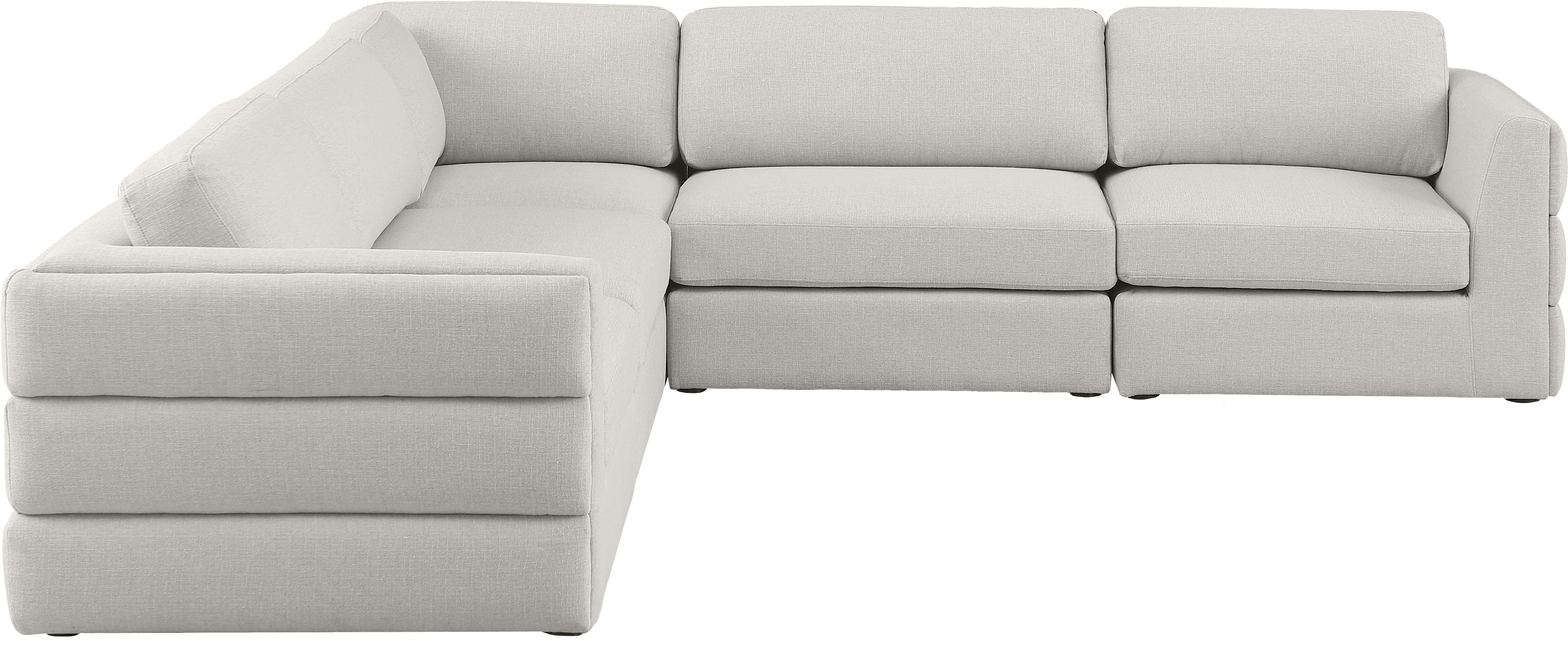 Beckham Durable Linen Texture Fabric Modular Sectional Sofa - Modern Living Room Furniture for Home & Office Comfort