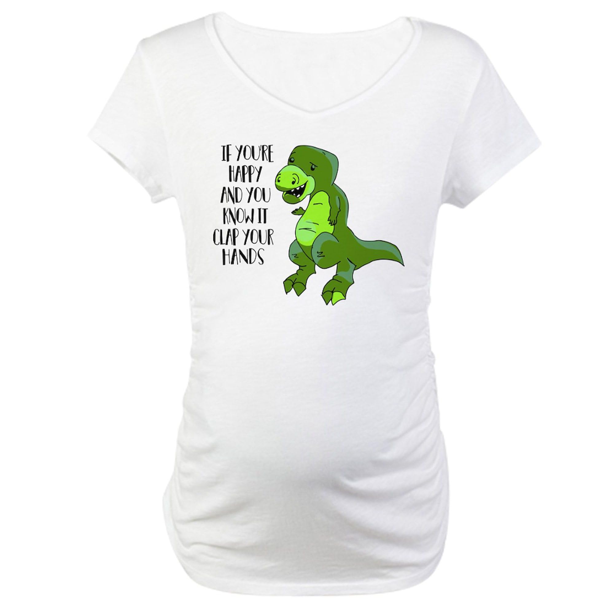 Happy & You Know It Maternity T-Shirt for Women - Stretchy Ruched Side Design for Pregnancy Comfort | Perfect for Baby Showers, Maternity Photos & Everyday Wear