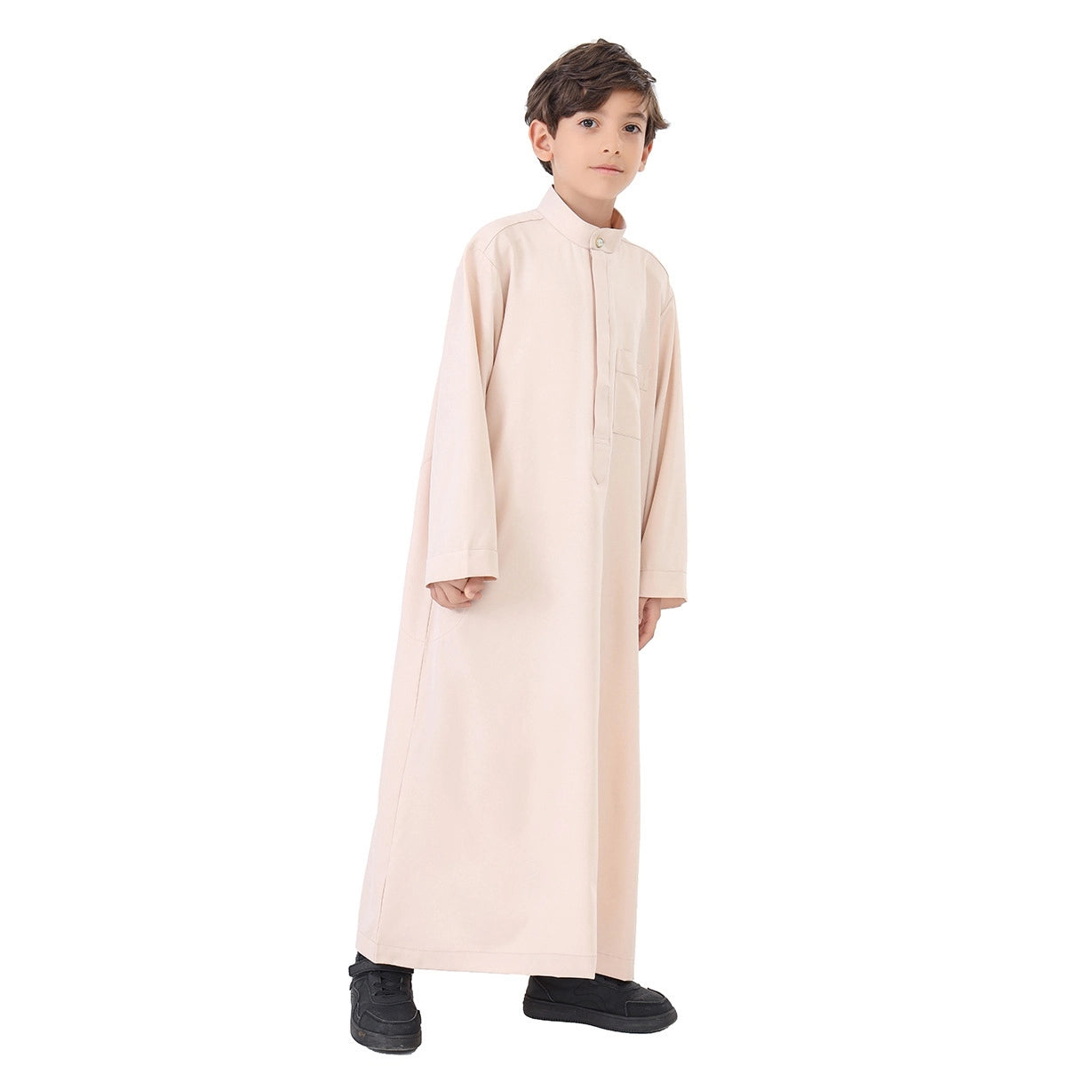 Middle East Arab Boy Thobe Thawb with Pocket #B24886 - Traditional Islamic Robe for Kids, Eid & Special Occasions