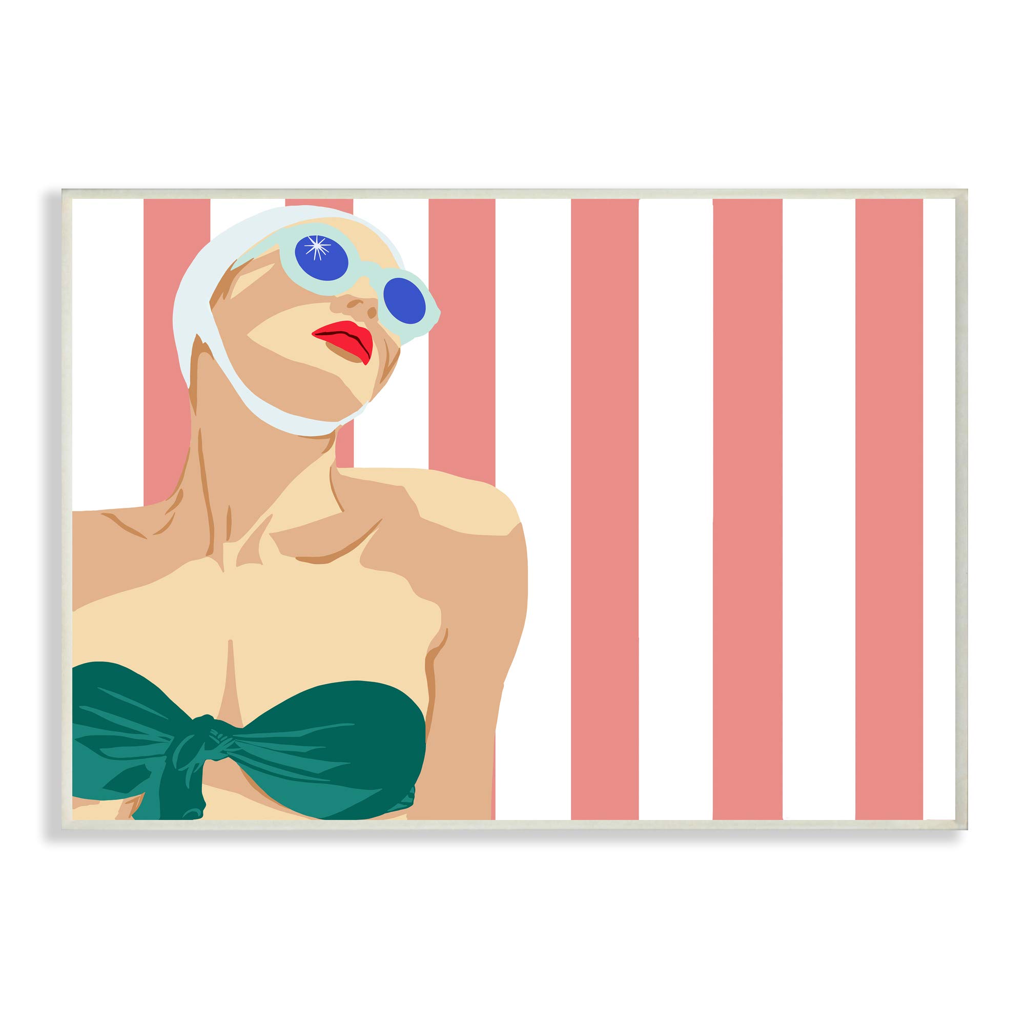 Vintage Women's Swimsuit - Retro Bold Red Stripes One Piece Bathing Suit for Beach, Pool & Summer Vacations