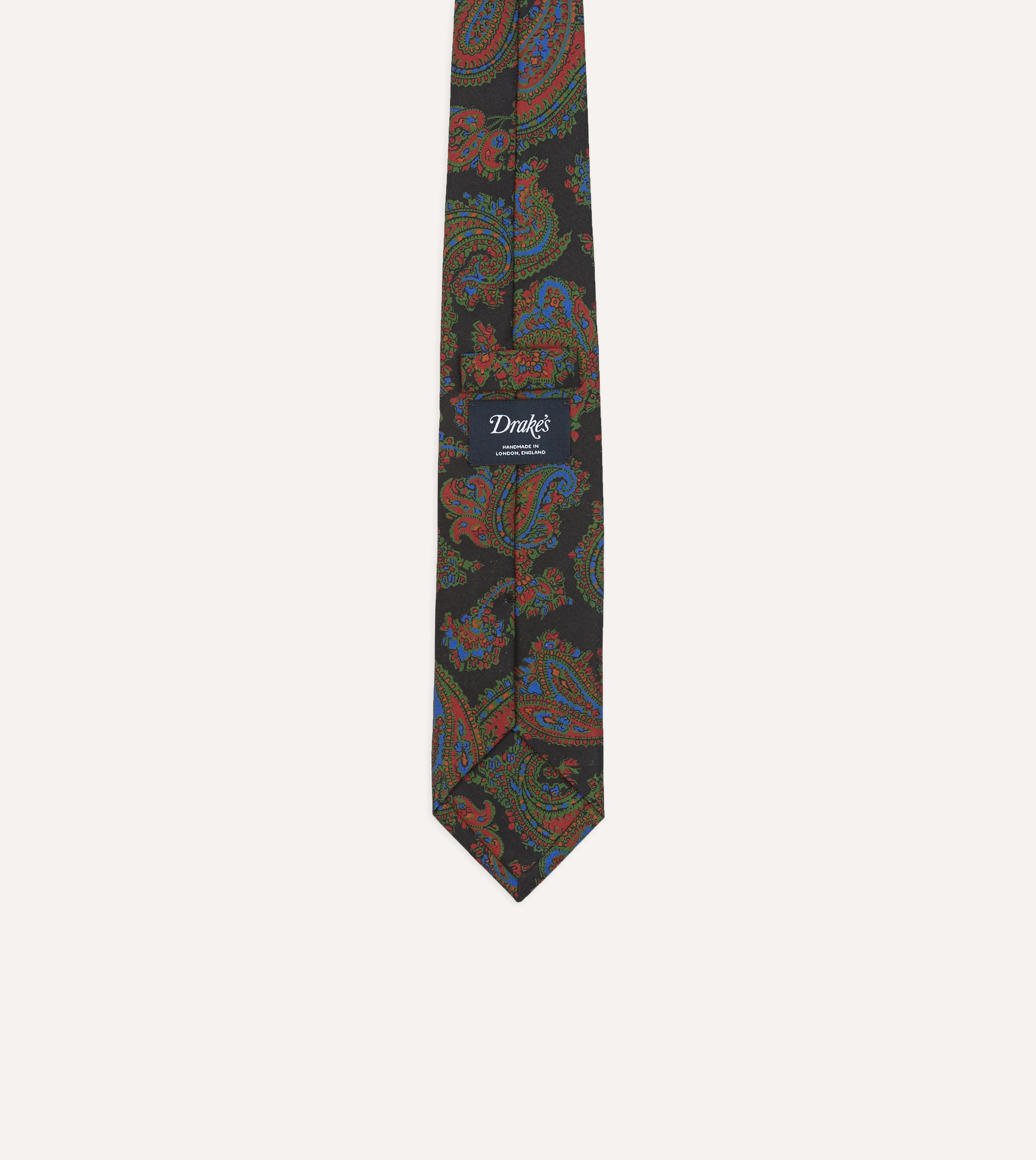Elegant Black Paisley Print Silk Necktie - Premium Self-Tipped Men's Tie for Business, Weddings & Formal Occasions