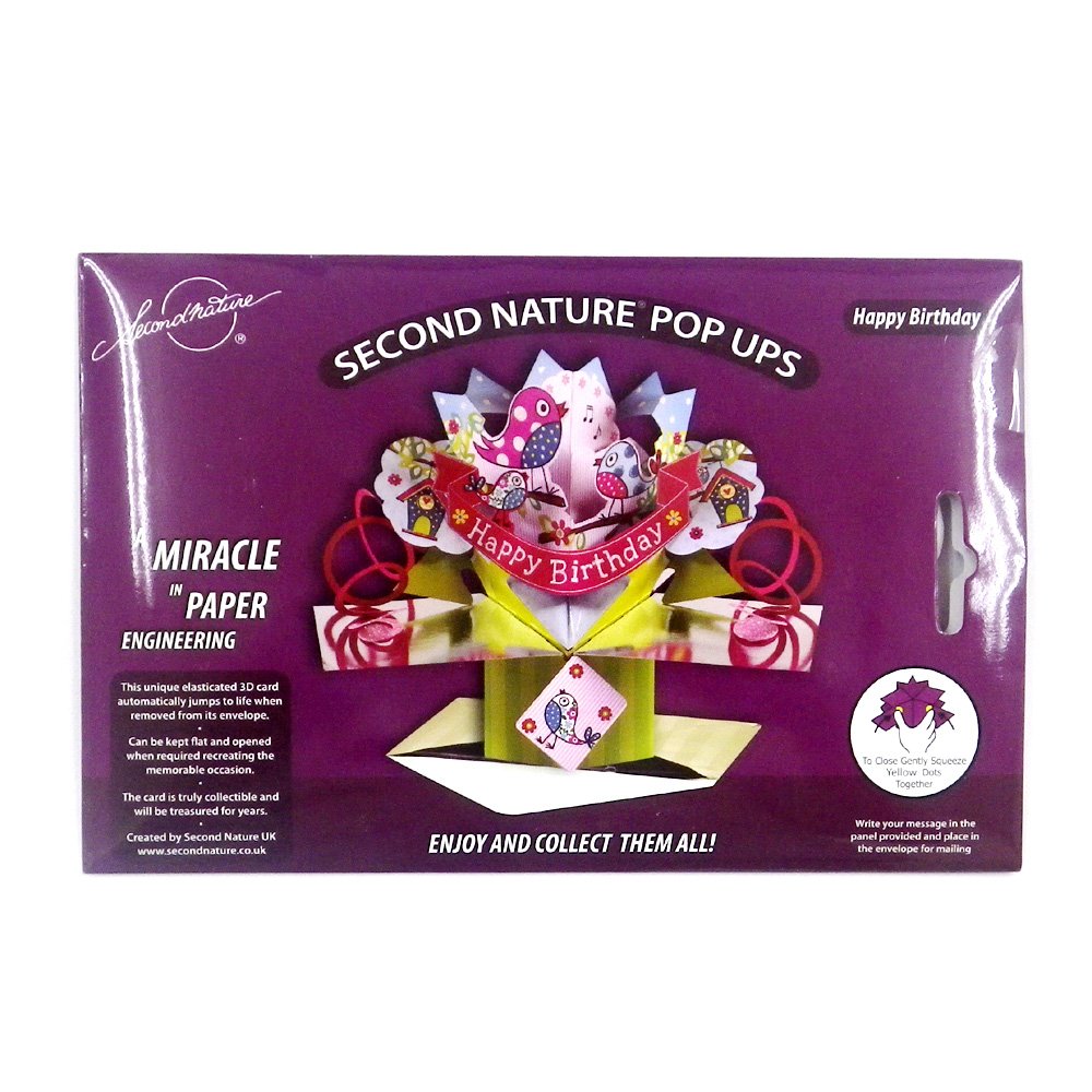 Second Nature POP063 Pop Up Greeting Card for Women - Elegant Birthday Card with 3D Floral Design, Perfect for Mom, Wife, Daughter & Friends Birthday Celebrations