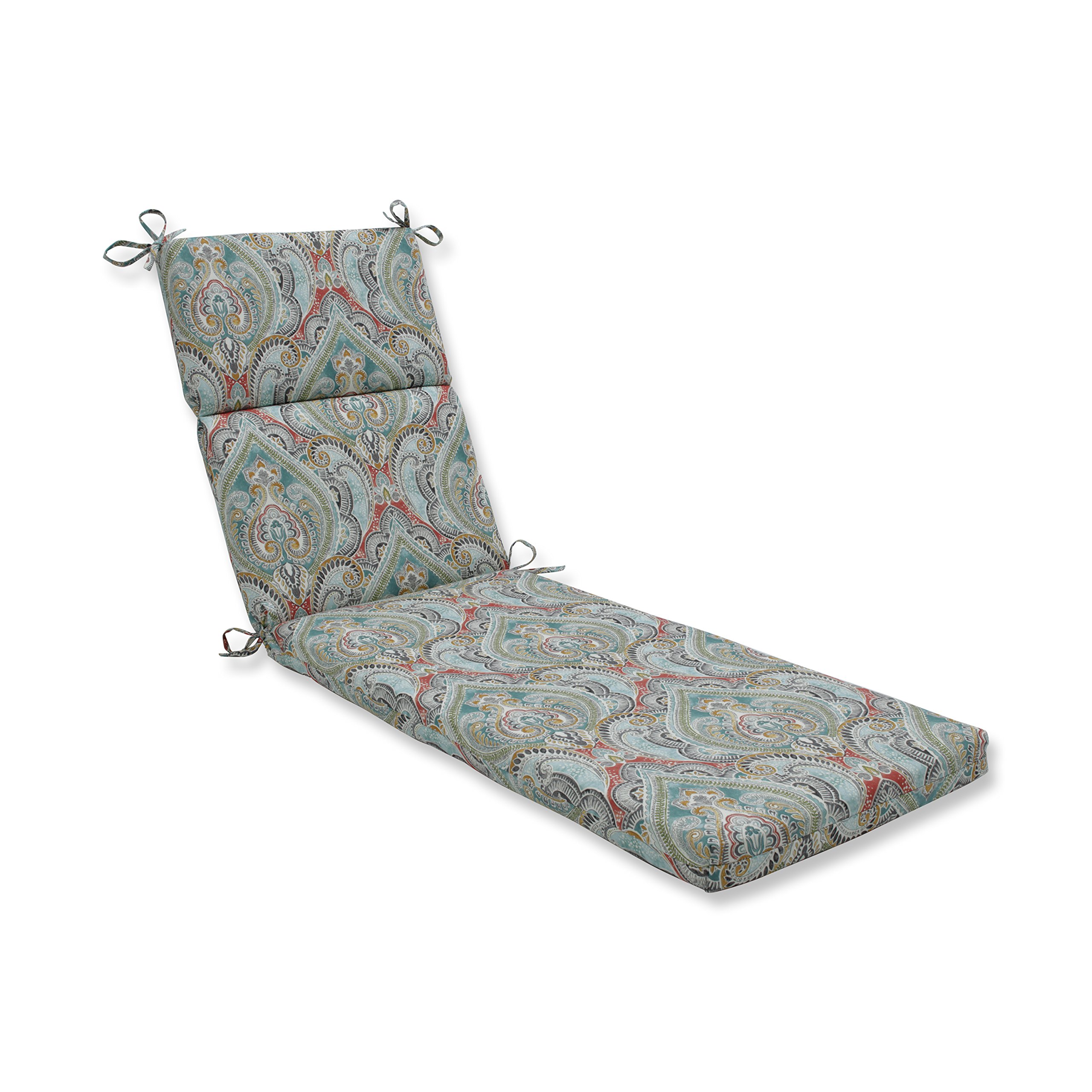 Pillow Perfect Paisley Indoor/Outdoor Chaise Lounge Cushion - 72.5