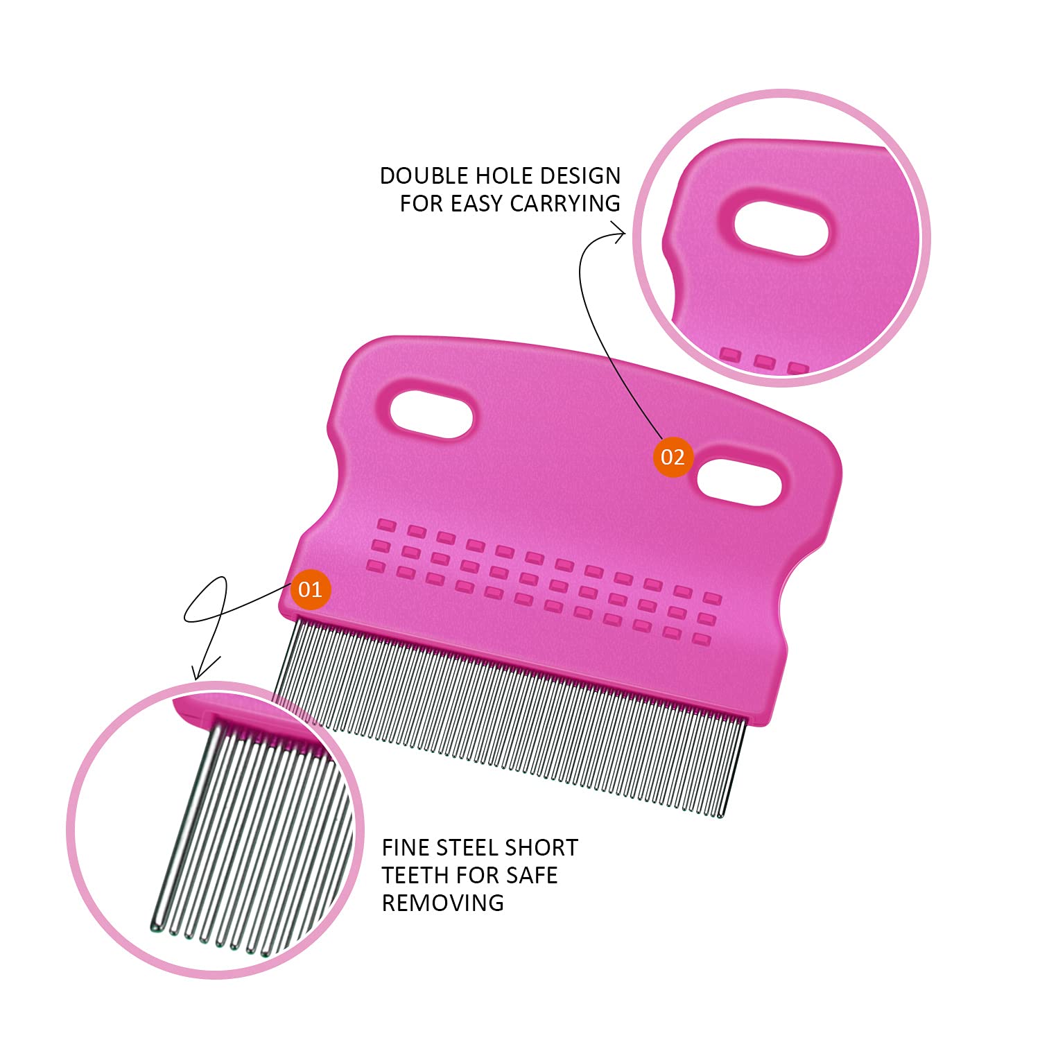 6-Piece Pet Lice Comb Set for Dogs & Cats - Flea Comb, Tear Stain Remover, Dandruff & Nit Comb (6 Colors) - Perfect for Grooming, Flea Removal & Stain Cleaning at Home