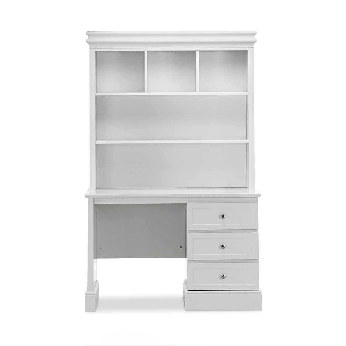3-Drawer 5-Shelf Hutch Study Desk - Compact Home Office Desk with Storage for Small Spaces | Perfect for Study, Workstation, Dorm Room & Home Office Organization