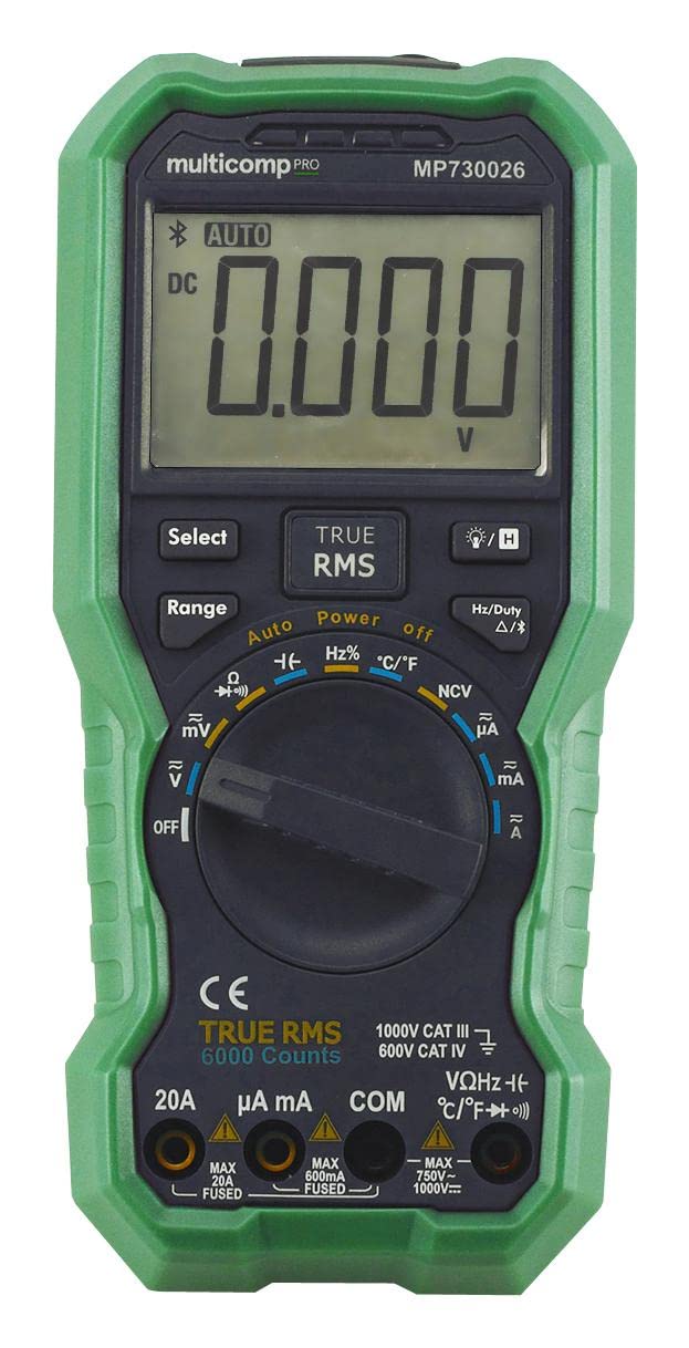 Handheld Digital Multimeter with Bluetooth - 6000 Count Auto-Ranging Voltage Tester for Home, Car & Electronics Repair | Electrician Tool Kit