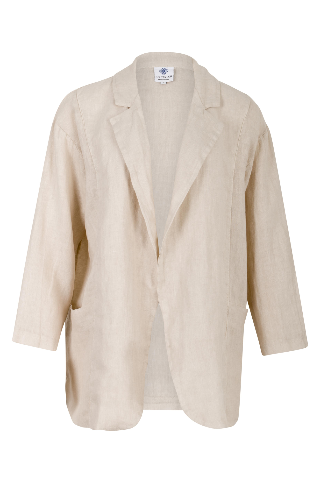 100% Linen Jacket for Women - Italian Made Lightweight Summer Blazer | SAND 0205A1 | Perfect for Beach Vacations, Office Wear & Casual Outings