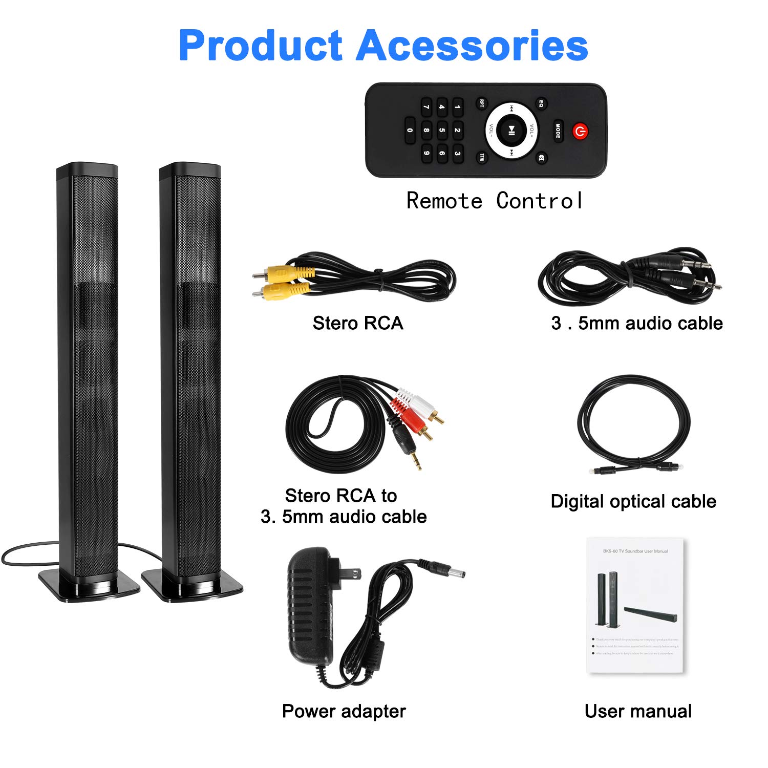 Premium Bluetooth Soundbar for TV with Surround Sound - 4 Driver Home Theater Speaker System, Wireless TV/PC/Phone/Tablet Connectivity, Remote Control & Wall Mountable - Perfect for Movie Nights & Gaming Setup