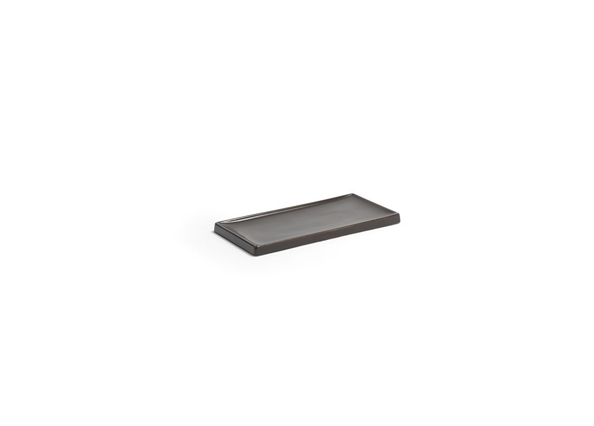 FOH Stoneware Serving Tray Set - Brown Ceramic Appetizer Platter, 8.5 x 4 Inches (12-Piece Set) - Perfect for Parties, Entertaining & Home Decor