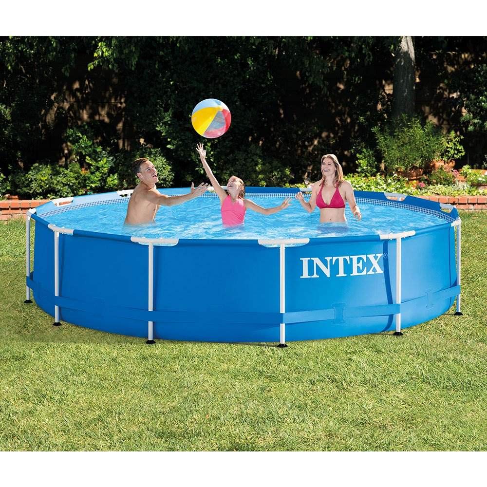 Intex 12ft x 30in Above Ground Swimming Pool with Cartridge Filter Pump - Perfect for Backyard Fun, Family Gatherings & Summer Relaxation
