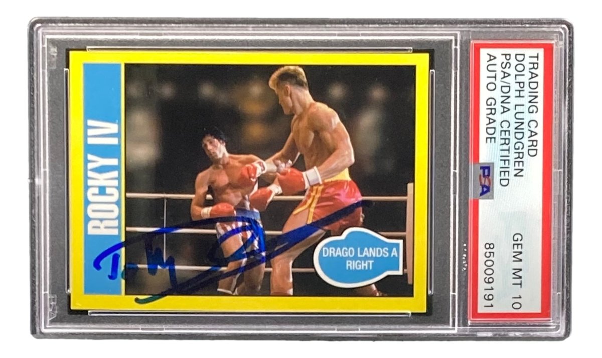 Dolph Lundgren Autographed Ivan Drago 2016 Topps #187 Trading Card PSA/DNA Certified Gem Mint 10 - Perfect for Boxing Memorabilia Collections & Movie Fans Gifts