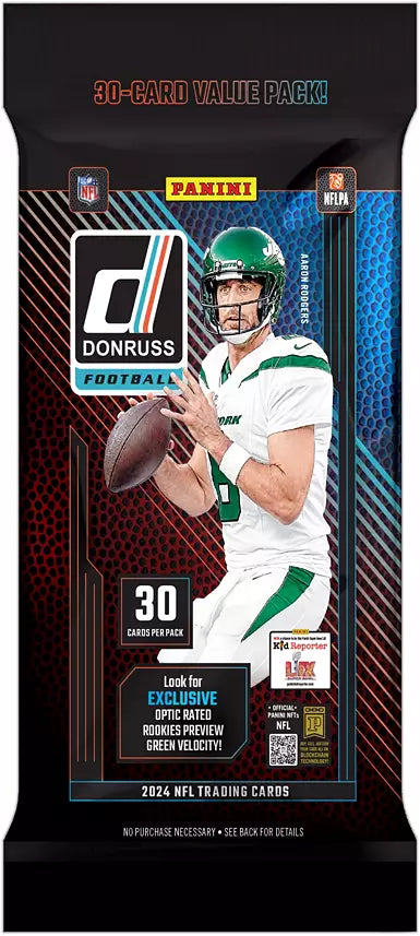 2024 Panini Donruss Football Trading Cards Fat Pack - NFL Collectible Cards for Sports Fans & Collectors - Perfect for Trading, Gifting, and Displaying