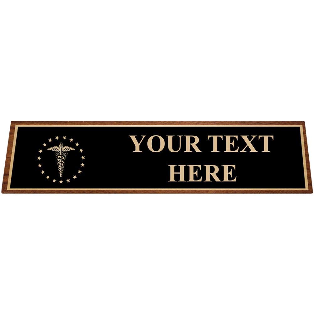 Premium Caduceus Medical Staff Desk Name Plate - Personalized Doctor Nameplate for Hospital & Office Use - Perfect for Physicians, Nurses & Healthcare Professionals