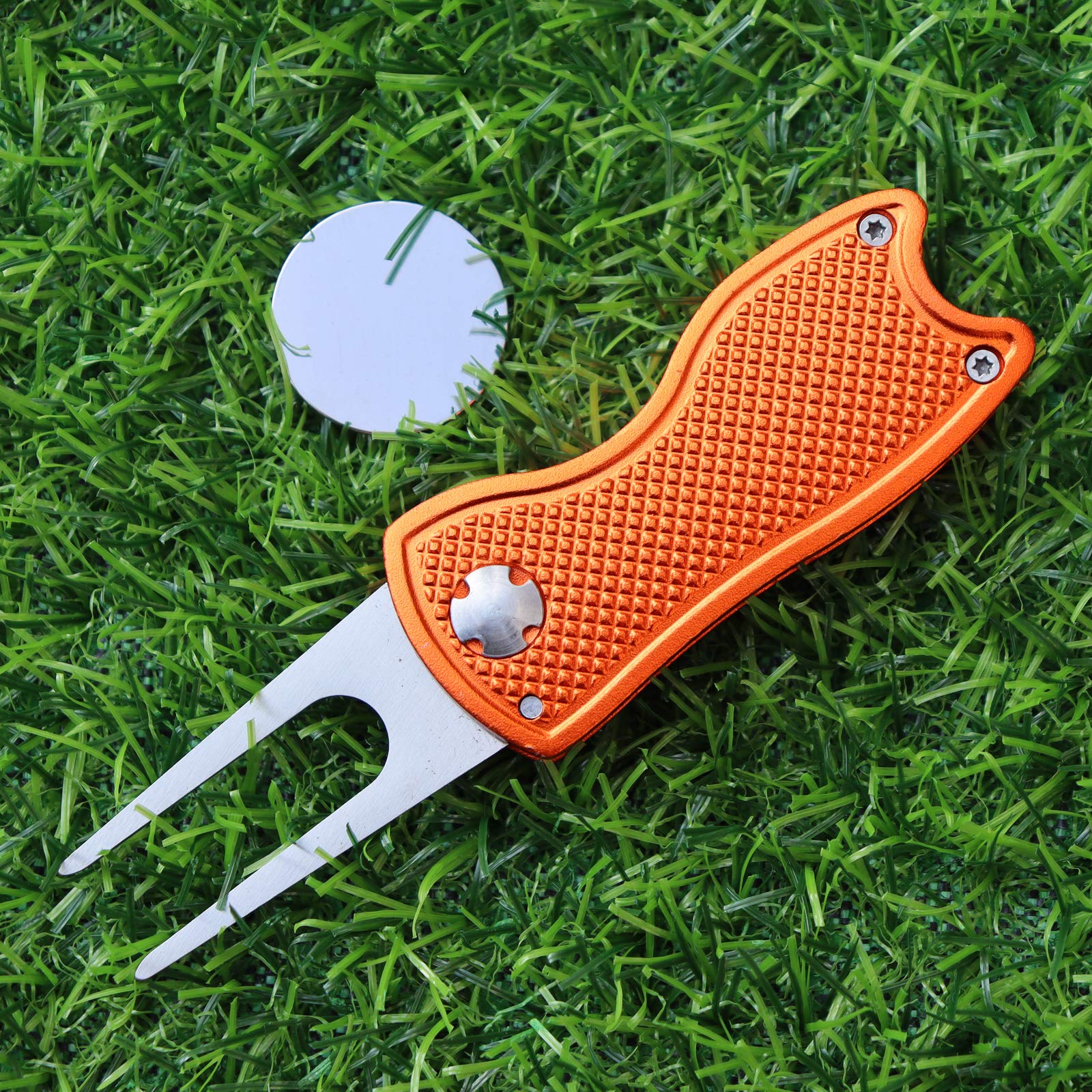 Foldable Golf Divot Repair Tool & Ball Marker Set - Premium Stainless Steel Golf Accessories for Course & Practice | Perfect Gift for Golfers