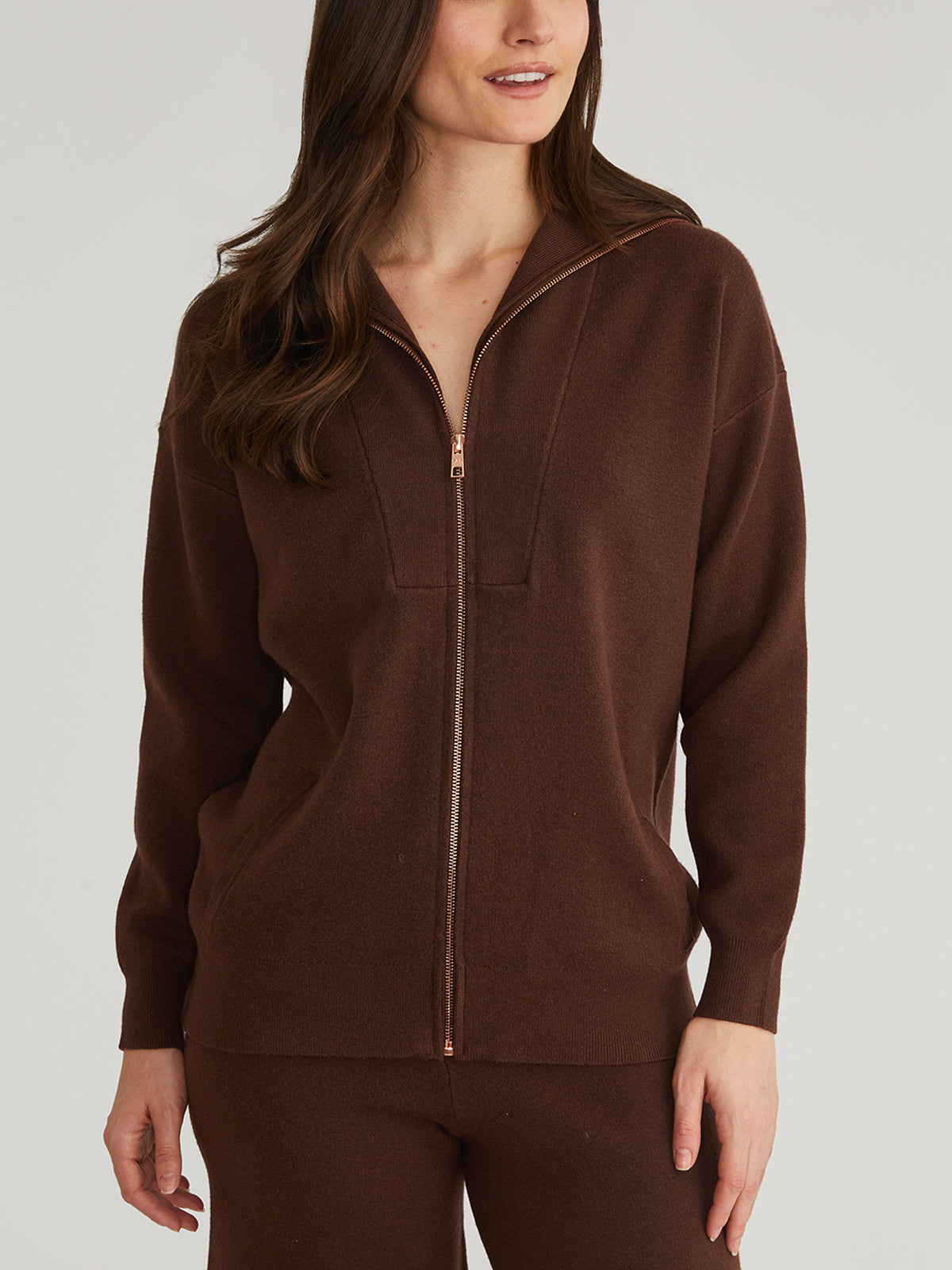 Amanda Women's Zip Front Cardigan - Lightweight Knit Sweater for Casual Wear, Office & Layering | Cozy Fall & Winter Fashion