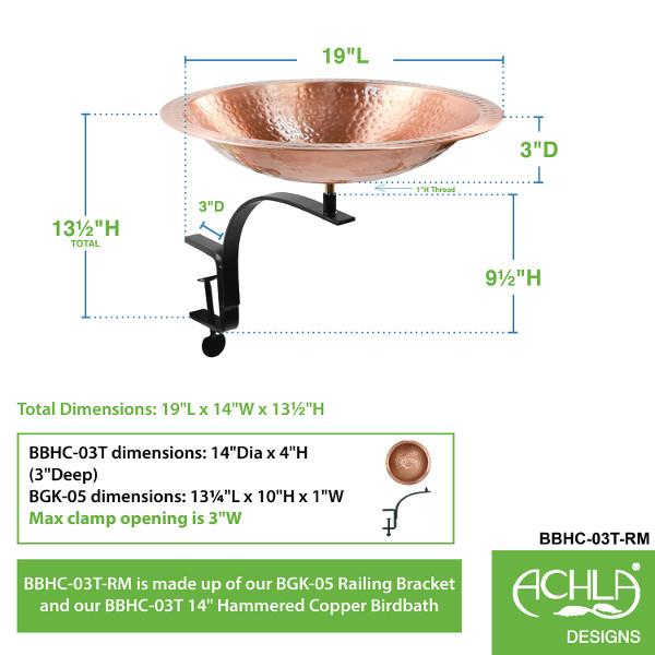 Handmade Hammered Solid Copper Birdbath for Garden - Outdoor Decorative Bird Bath with Rustic Patina Finish - Perfect for Attracting Birds to Your Backyard, Patio or Garden Decor