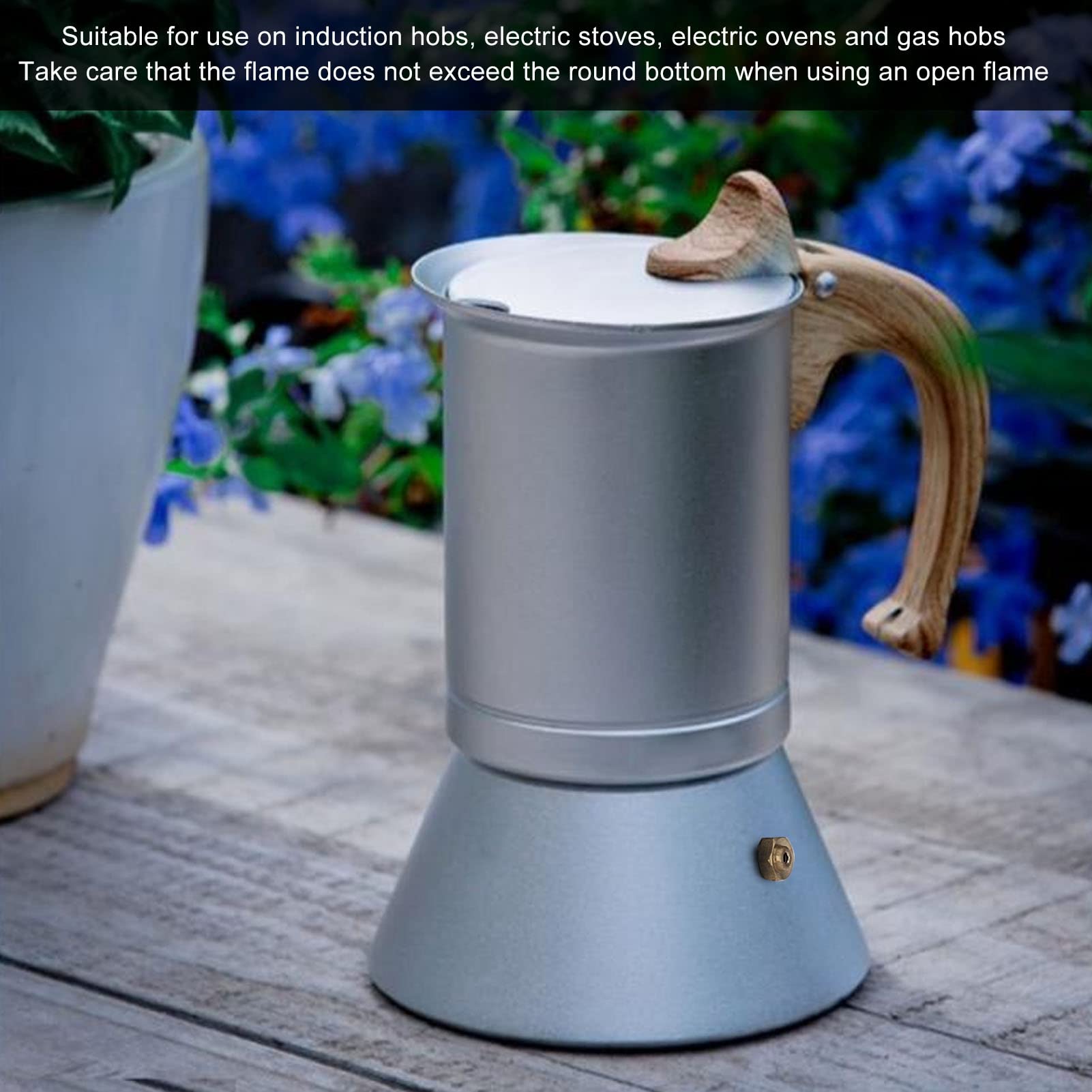Italian Silver Moka Pot - 150ML Stovetop Espresso Maker for Home & Travel, Perfect for Cappuccino & Latte
