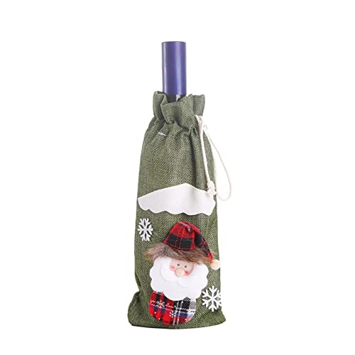 Christmas Wine Bottle Cover Sweater - Linen Holiday Wine Bottle Cozy for Christmas Decorations | Festive Home Bar & Party Decor
