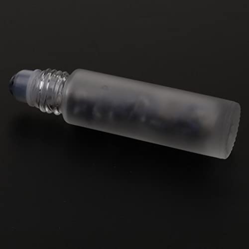 2X 10ml Empty Frosted Glass Perfume Roller Ball Bottles with Blue Veins - Refillable Travel Size Essential Oil Containers for DIY Aromatherapy, Gift Making & On-the-Go Fragrance Application