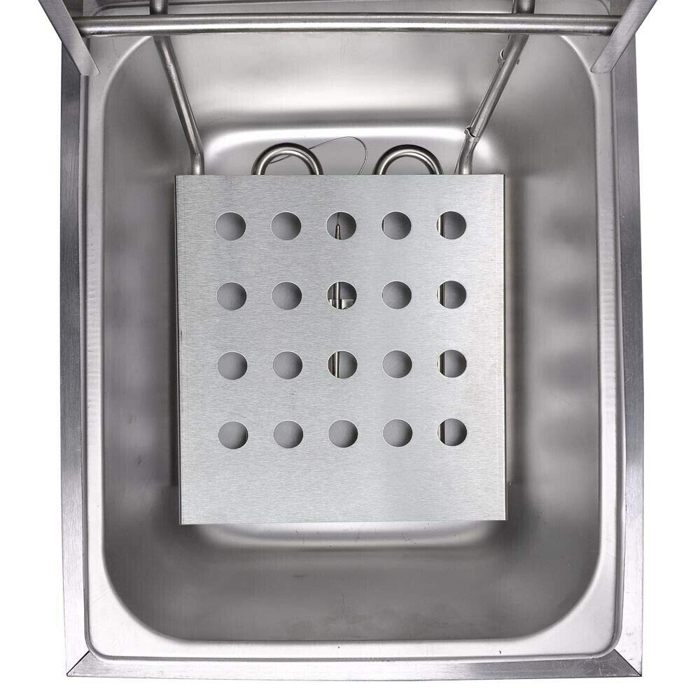 Commercial Single Tank Basket Electric Deep Fryer 2500W 6L Stainless Steel Countertop Restaurant Fryer with Basket Scoop - Perfect for Fast Food Restaurants, Food Trucks & Home Kitchen Cooking