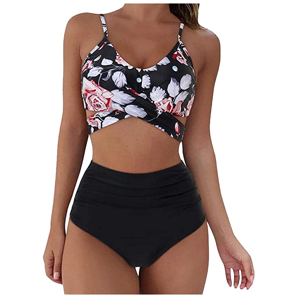 Women's Low Waist Bikini Set - Bandeau Bra & Thong Swimwear for Beach & Pool