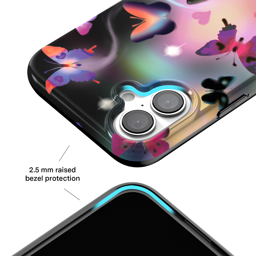 Aurora Butterfly iPhone Case - Elegant & Durable Phone Cover for iPhone 13/14/15 - Perfect for Everyday Use, Travel & Gifting