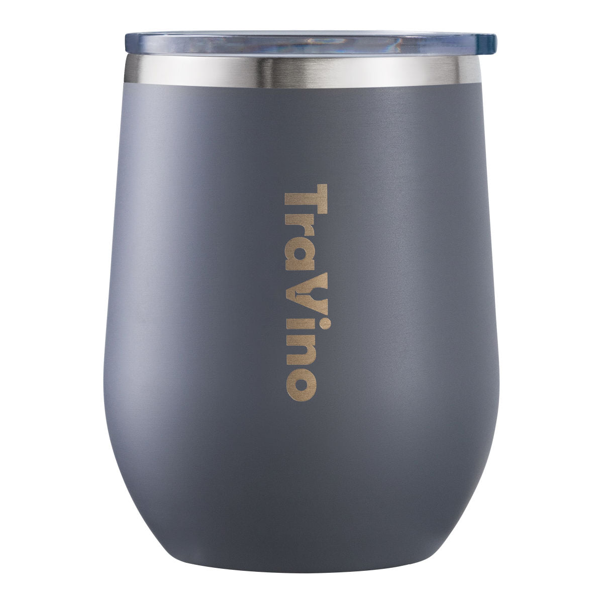 ALCOHOLDER TraVino Stemless Vacuum Insulated Tumbler 355ML (12oz) - Cement Gray Double Wall Stainless Steel Wine Glass - Perfect for Outdoor Picnics, Beach Parties & Home Entertaining