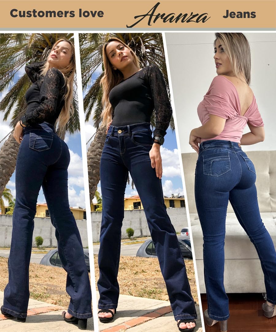 Colombian Butt Lifting Jeans for Women - Boot Cut Denim Pants with Sculpting Effect | Blue Jeans for Curvy Figures | Perfect for Night Out & Date Night