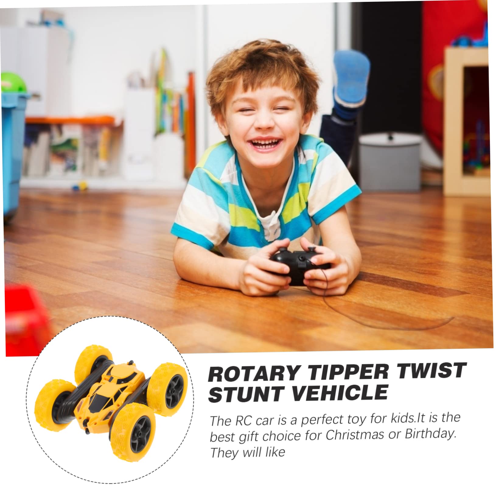ORFOFE Double-Sided Stunt RC Car - 360° Rotating Drift Toy Vehicle for Kids - Durable Plastic Remote Control Car for Indoor & Outdoor Play - Perfect for Birthday Gifts & Racing Competitions