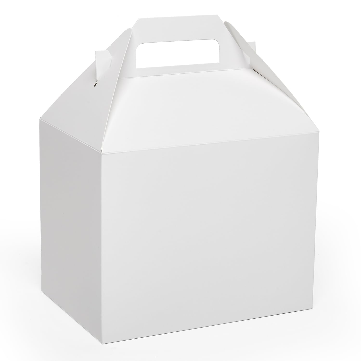 100-Pack White Gable Boxes 8x4.875x5.25 Inches - Food Safe Wedding Favor Gift Packaging Boxes for Candy, Cookies, Party Favors & Small Gifts