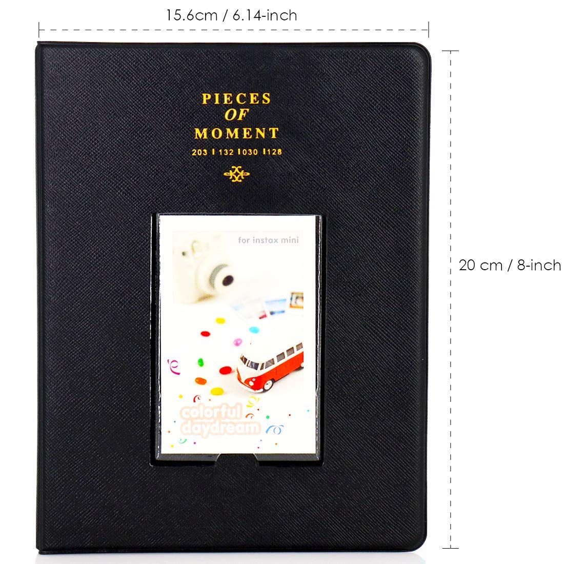 BigTrend 2x3 Inch Photo Album for Fujifilm Instax Mini, Polaroid Snap, Z2300, SocialMatic & Zip Instant Printers - 128 Pockets Black - Perfect for Travel, Parties & Memory Keeping