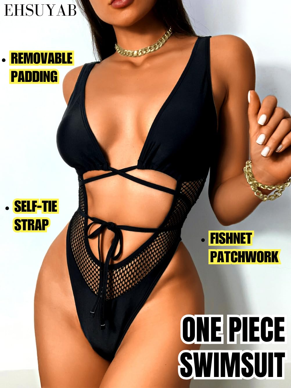 Sexy One Piece Swimsuits for Women - High Cut Backless Swimsuit with Plunge Neckline | Perfect for Beach, Pool, Rave & Summer Vacations