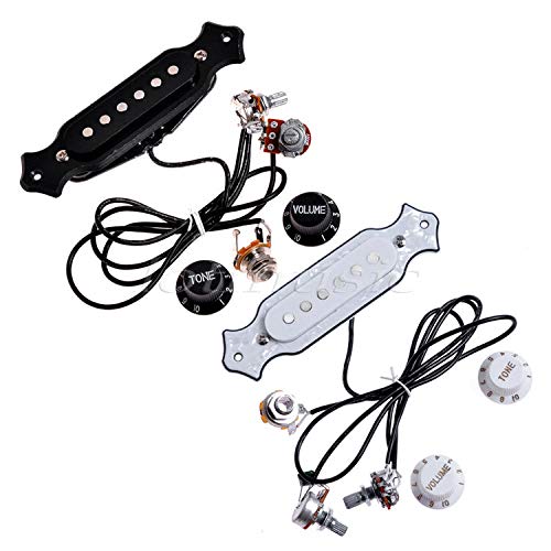 5-Piece Electric & Acoustic Guitar Soundhole Pre-Wired Wiring Harness with Pickups & Knobs - Perfect for DIY Guitar Repair & Upgrade (Replacement Parts for Les Paul, Stratocaster)