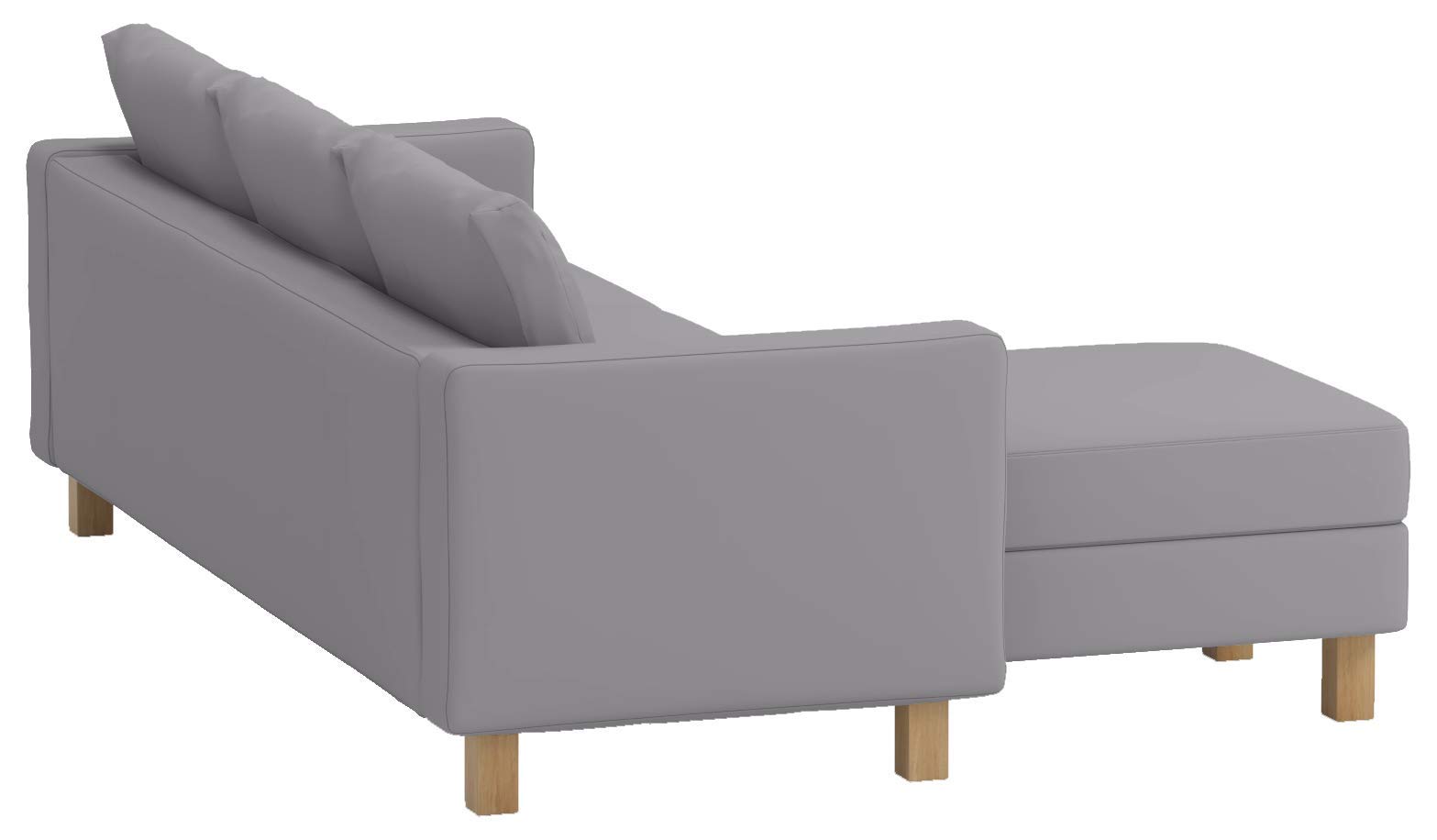 Durable Dense Cotton Karlstad Loveseat Sofa Cover - 2-Seat Sectional Slipcover with Chaise Lounge | Replacement Cover for IKEA Karlstad Sofas | Light Gray | Perfect for Living Room, Bedroom & Home Decor