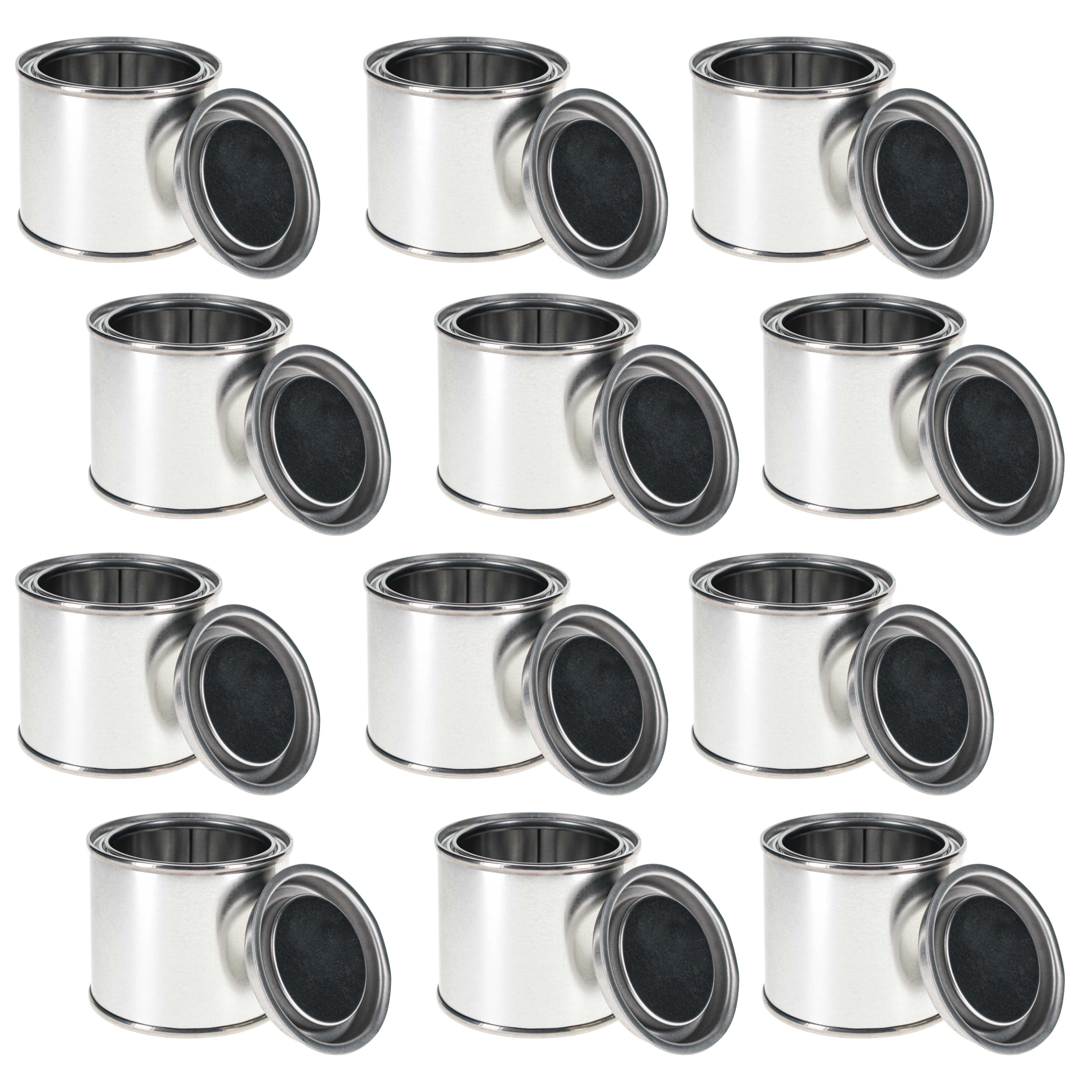 1/4 Pint (4 fl. oz) Empty Metal Paint Can with Triple Tight Seal Lid - Pack of 12 Unlined Steel Storage Containers for Oil-Based Paint, Art Supplies & DIY Crafts - Perfect for Artists, Hobbyists & Home Improvement Projects