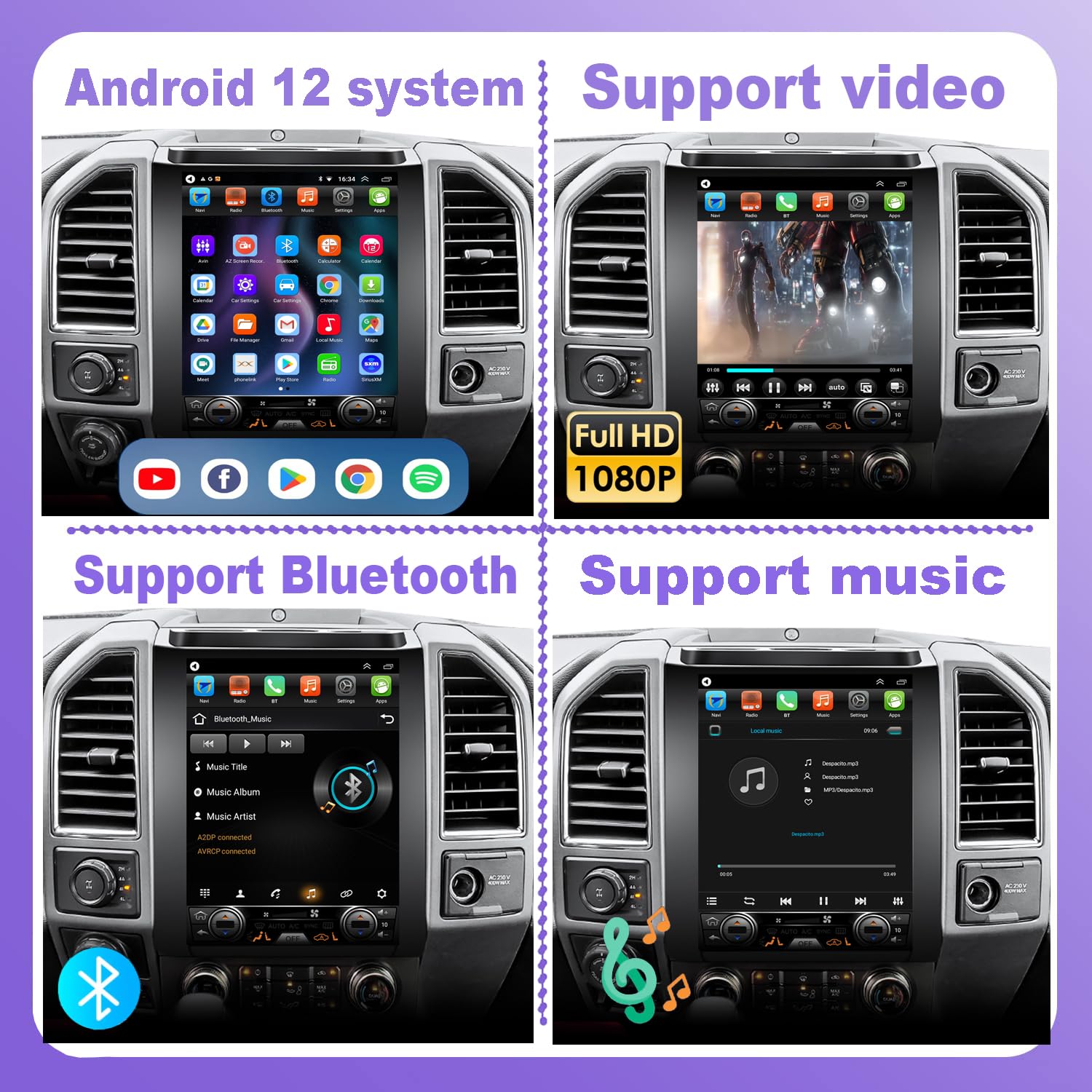 Ford F150 Radio Upgrade 2015-2018 | Android 13 8-Core CPU Car Stereo | 12.1