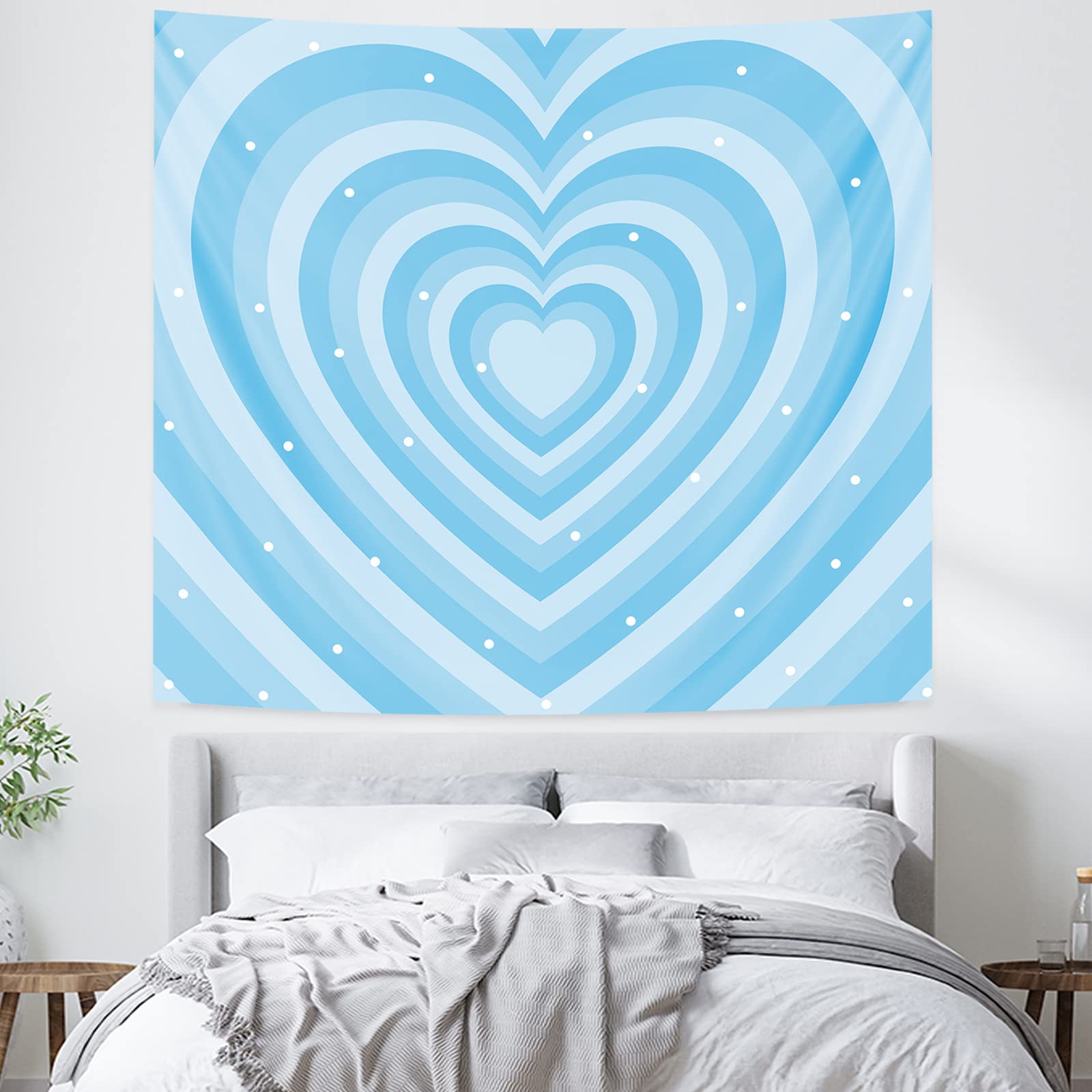 Pecfamly Cute Baby Blue Tapestry - Light Blue Aesthetic Wall Decor for Teen Girls Bedroom | Kawaii Room Decor for Dorm, Nursery & Cozy Spaces