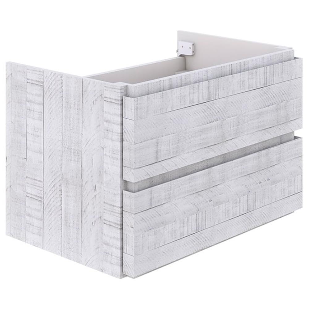 Fresca Stella 58 Inch Rustic White Wall Mounted Double Bathroom Vanity Cabinet - Perfect for Modern Farmhouse & Small Bathroom Storage Solutions