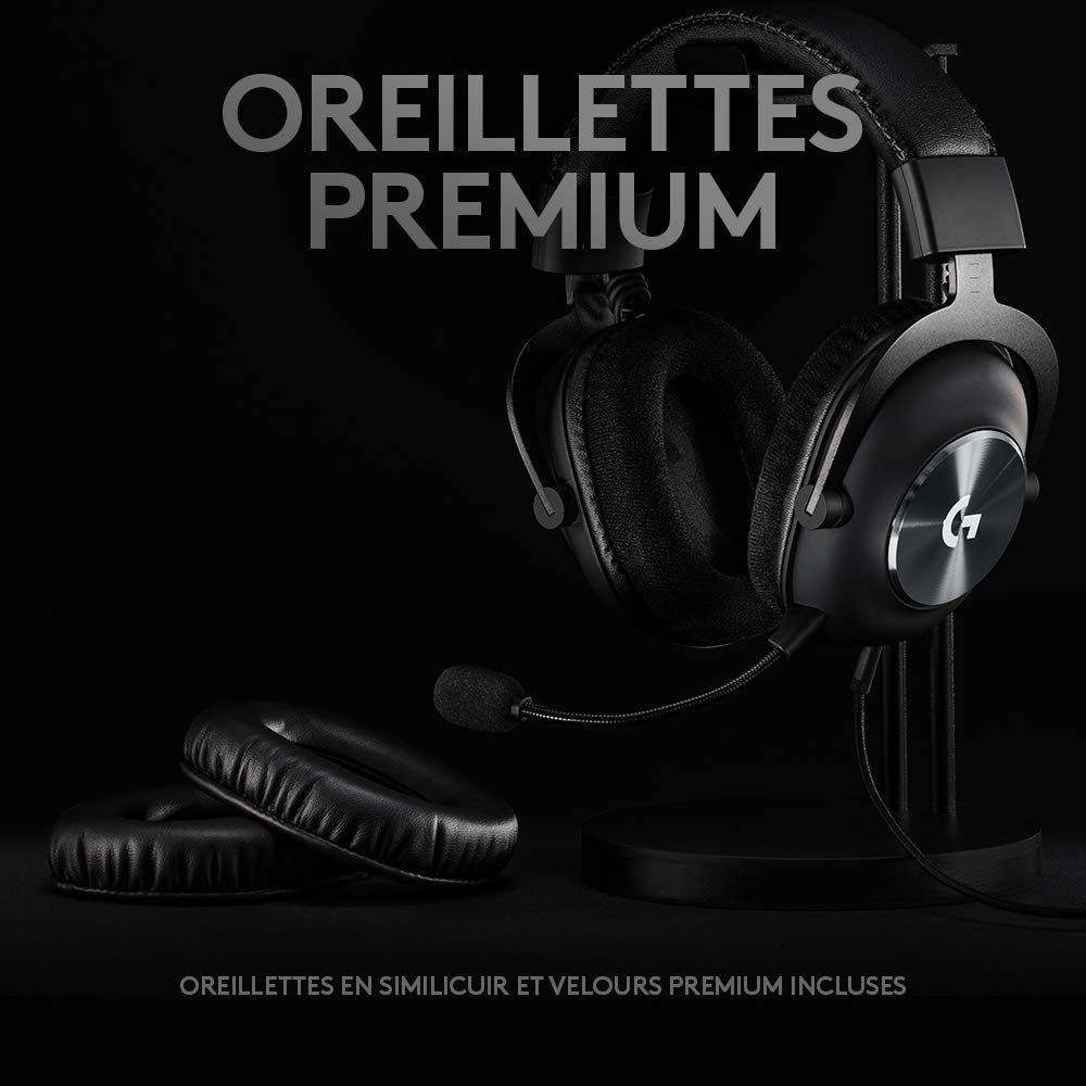 Logitech G PRO X Wired Gaming Headset with BLUE VO!CE Mic, DTS Headphone:X 2.0, PRO-G 50mm Drivers, 7.1 Surround Sound for Esports - PC/PS/Xbox/Nintendo Switch - Black | Perfect for Competitive Gaming & Streaming