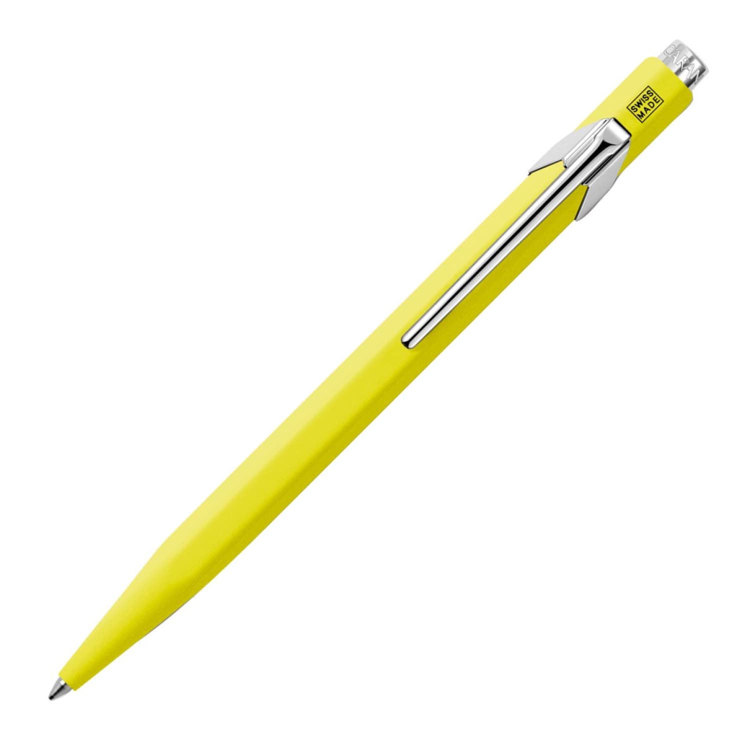 Caran d'Ache 849 Popline Ballpoint Pen - Fluorescent Yellow - Premium Swiss Writing Instrument for Office, School & Gift Giving