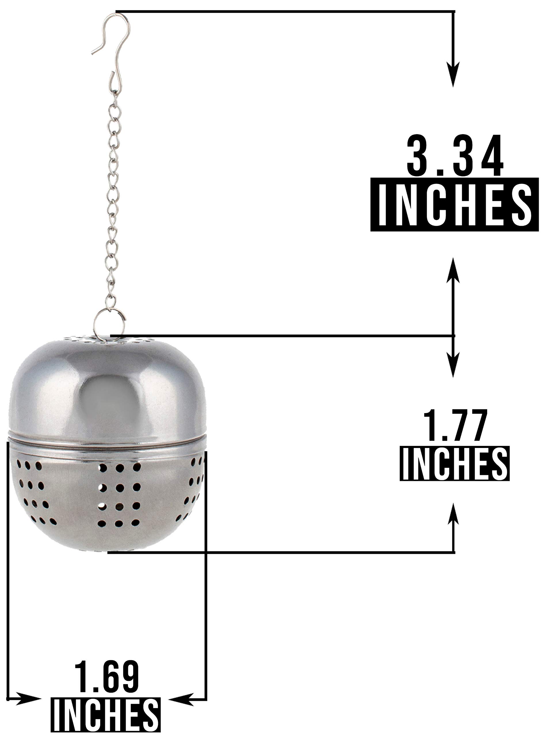 Stainless Steel Loose Leaf Tea Infuser Ball - Pack of 6 Large Mesh Tea Strainers for Teapot & Travel - Perfect for Home Brewing, Office Use & Camping