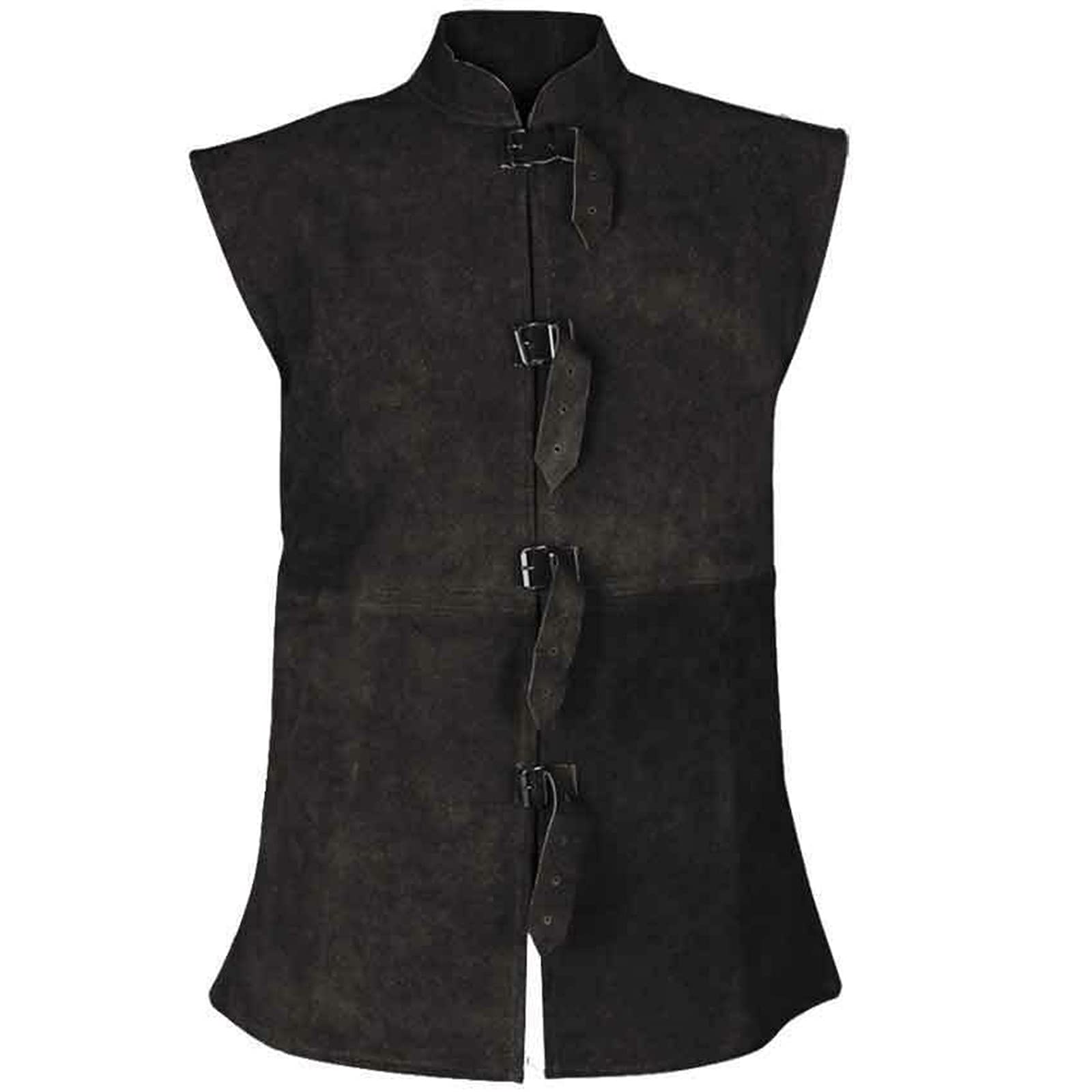 Retro Solid Color Button-Down Men's Shirt with Vest Collar Strap - White Casual Blouse for Work, Office, and Formal Events