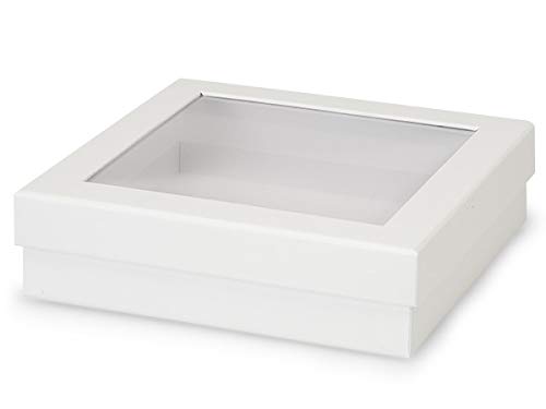 18-Pack White Gourmet Rigid Window Boxes - X-Large 7.75